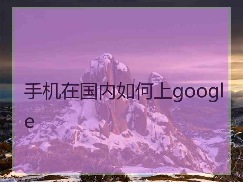 手机在国内如何上google