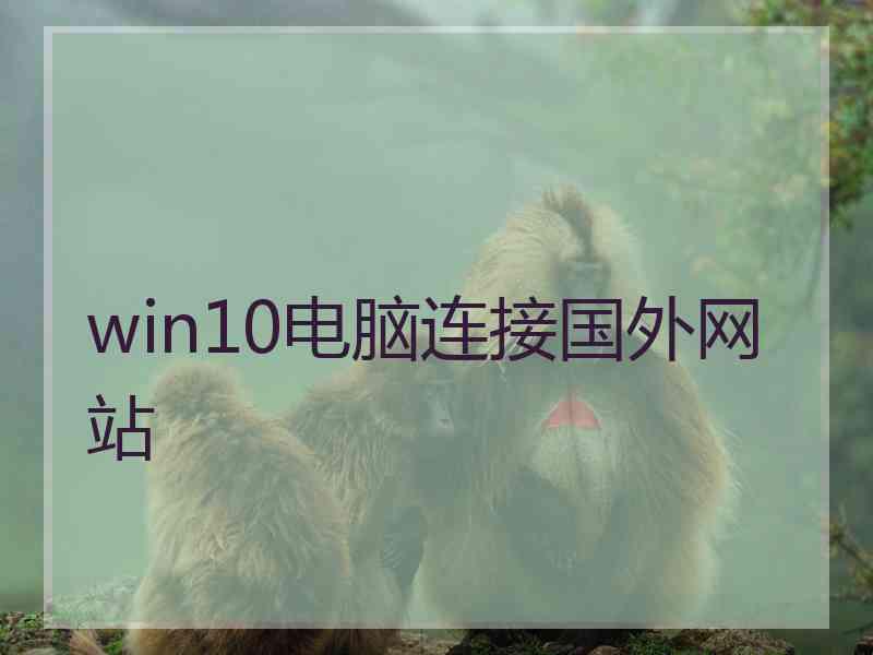 win10电脑连接国外网站