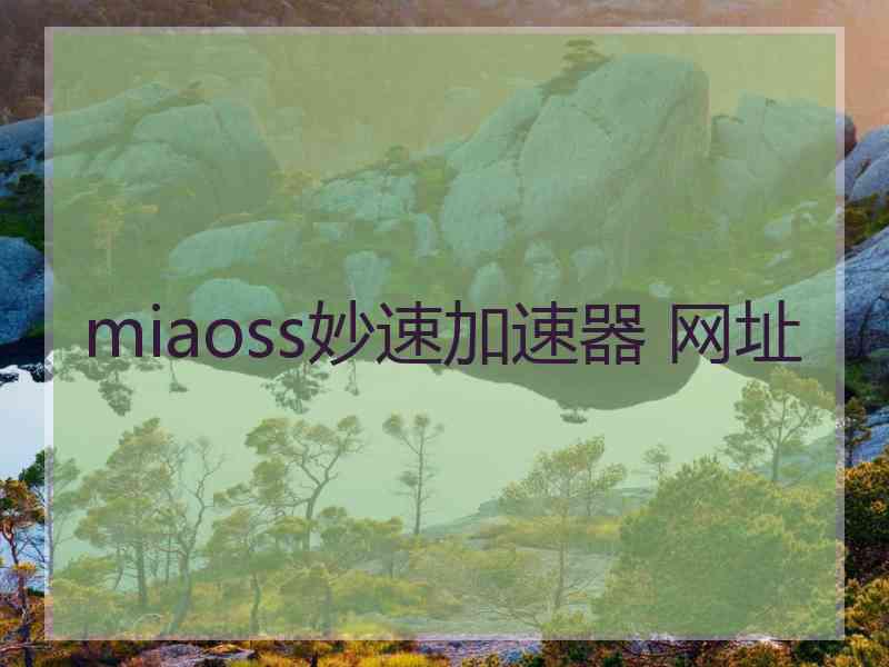 miaoss妙速加速器 网址