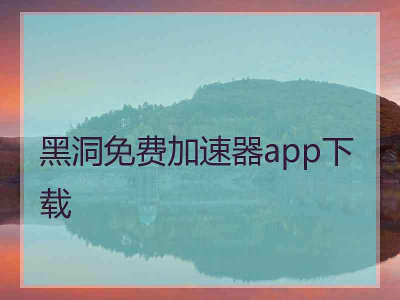 黑洞免费加速器app下载