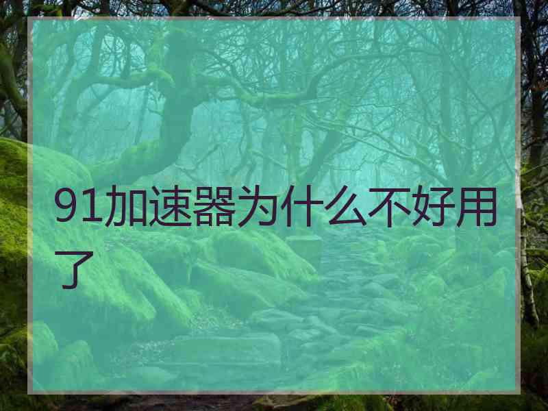 91加速器为什么不好用了