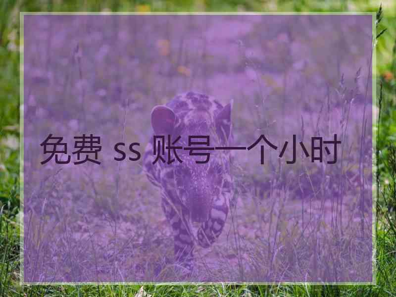 免费 ss 账号一个小时