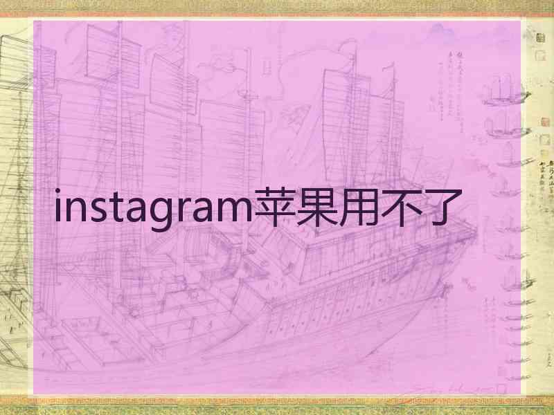 instagram苹果用不了