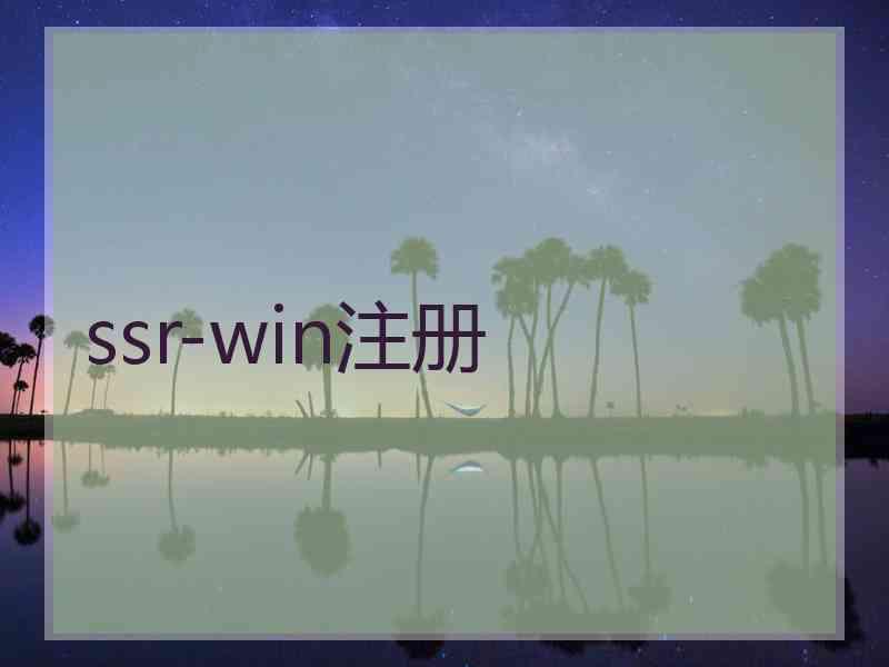 ssr-win注册