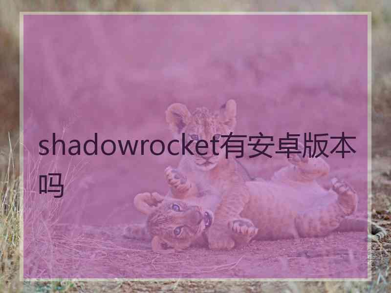 shadowrocket有安卓版本吗