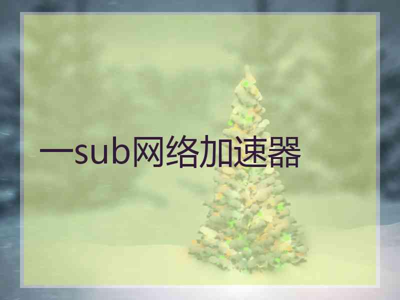 一sub网络加速器